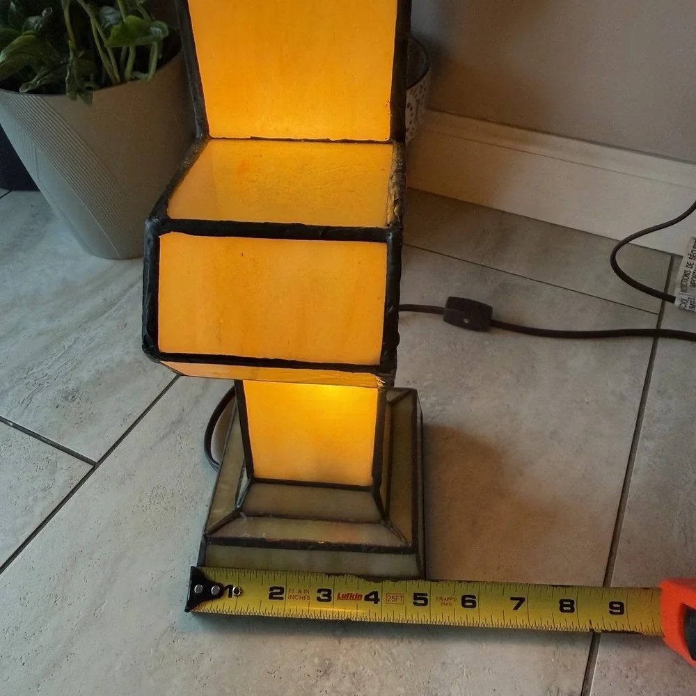 River of Goods Tiffany Style Genuine Art Glass Cross Accent‎ Lamp Night Light